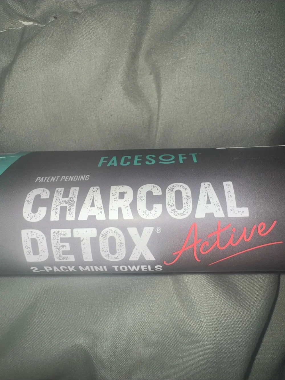 Facesoft Charcoal Detox 2 pack Active Mini Towels - grey/black new!